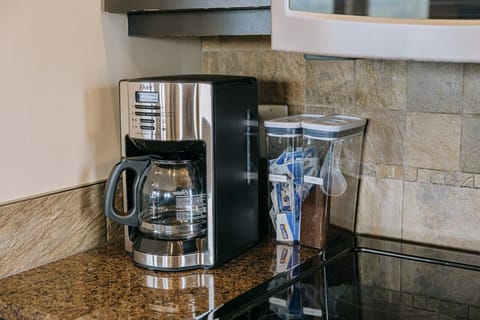 Well stocked with coffee, tea and sugar