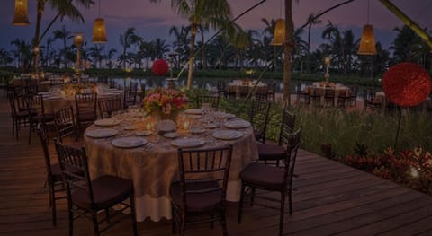 Outdoor banquet area