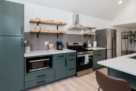 Cook up your favorites with modern appliances and all the essentials at your fingertips.