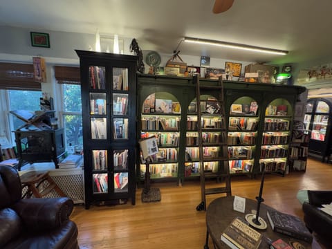 Our library features over four thousand unique titles, and a true rolling ladder