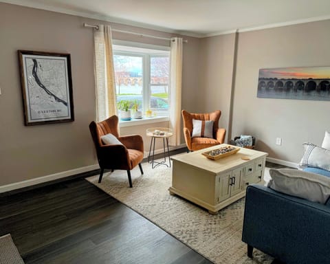 Front living room with river view.