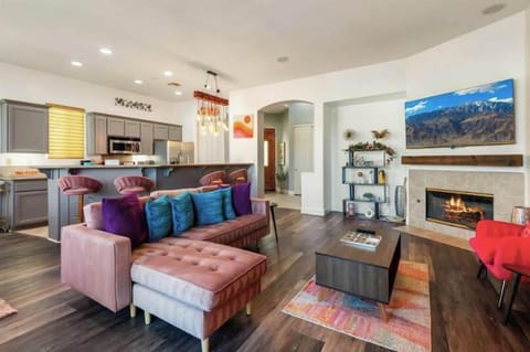 Modern comfort with a splash of color and charm.
