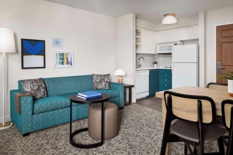 Living area. Exact unit will be assigned upon arrival. Views, colors, and decor may vary.