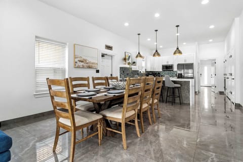 Large family dining area for 8 guests