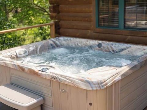 Enjoy a private hot tub on the back deck!