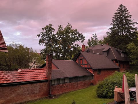 Sunset looking toward Lake Cauyga is beautiful.
