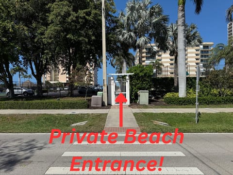 Private beach access across the quiet street!