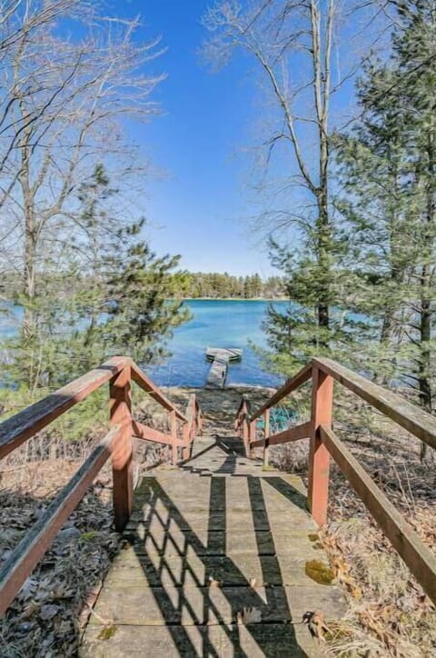 View of the lake from the top of the stairs