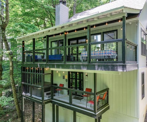 Enjoy the sounds and sights of nature from the covered back decks