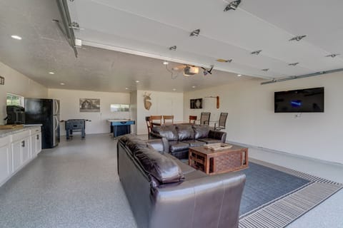 Games include foosball, air hockey, darts and ring toss