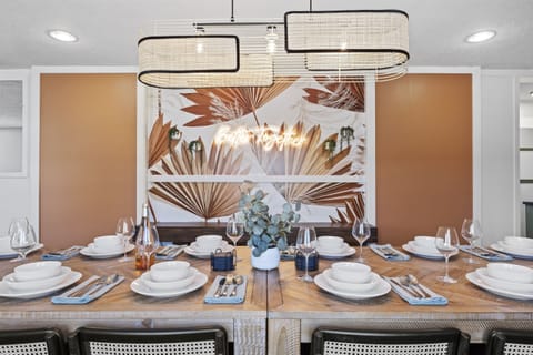 Enjoy delicious meals and quality time with loved ones around the beautifully dining table, perfect for creating lasting memories.