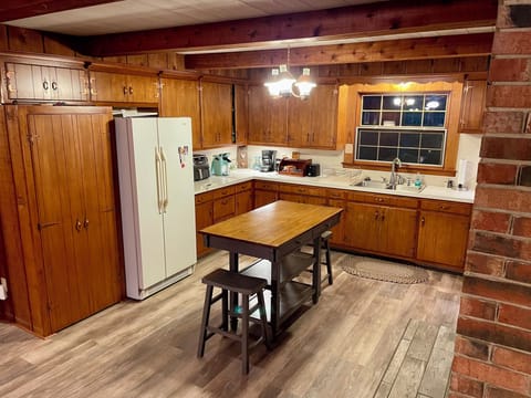 The open concept from the dining room extends to the kitchen.