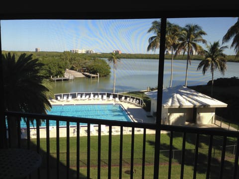 Master bedroom has its own private lanai with view over Water Turkey Bay ...