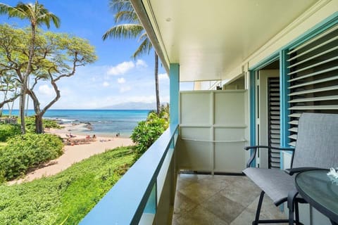 Private lanai with unbeatable ocean views—perfect for morning coffee or sunset relaxation by the beach