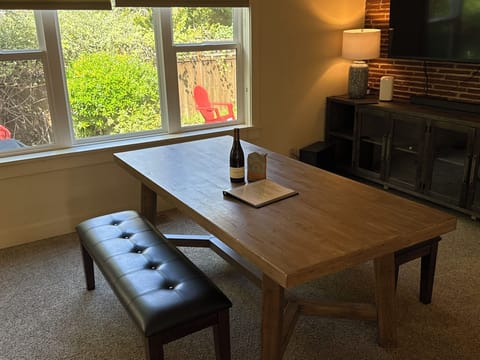 Wonderful open dining space that seats 12+ people. 