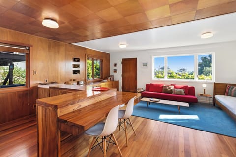 Open plan kitchen, living, dining room  