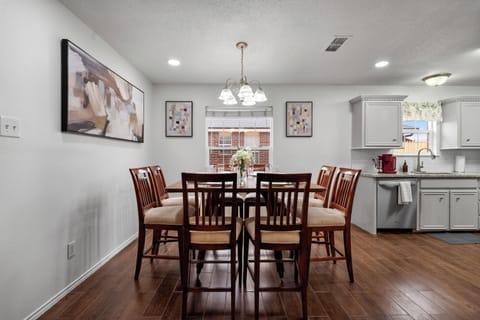 This dining table will seat 8 guests