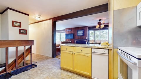 The inviting kitchen offers ample space & every home comfort
