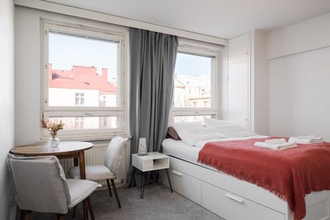 The apartment`s windows bring plenty of light into the apartment.