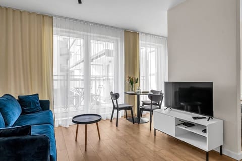 Living Room with Sofa Bed and Smart TV | Book Now with RENTUJEMY.COM
