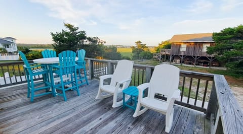 Side deck off kitchen, marsh views and partial ocean views