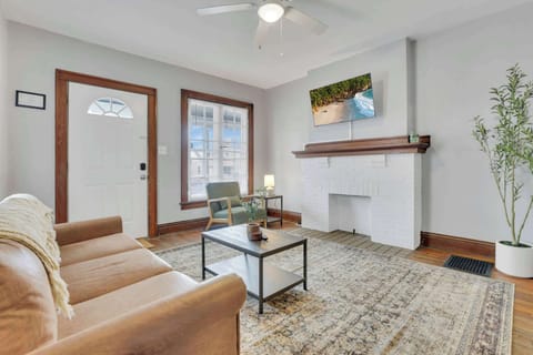 Soaring loft ceilings and warm wood tones — this is not your average Columbus rental