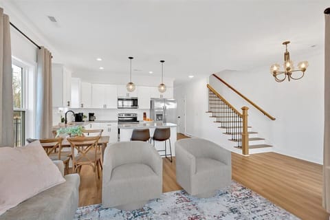 Open concept kitchen and dining