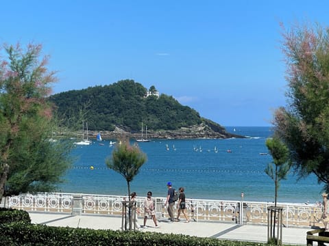 Seaview from the apartment, of the island and La Concha Bay