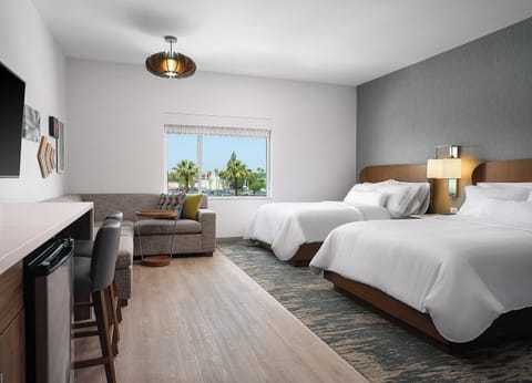 Unwind in a bright studio with two cozy beds.