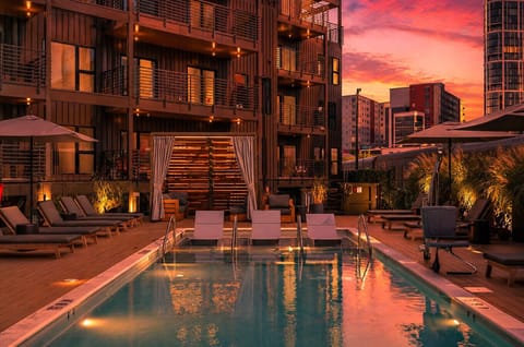 Pool is open March-Oct seasonally, enjoy cabanas and lounge chairs