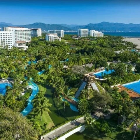 Exterior view with resort buildings