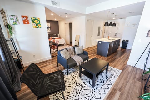 Your living area with cozy furnishings and warm lighting.

