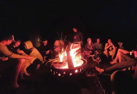 The fire pit overlooking the lake.   What an experience!