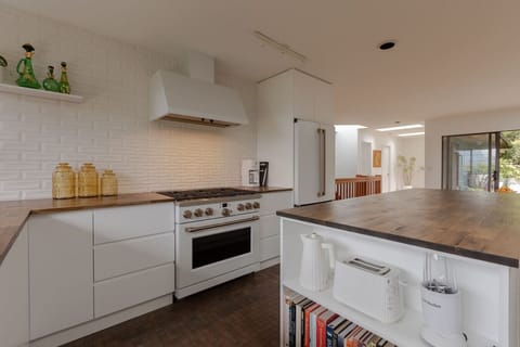 This well equipped kitchen has all you need to stay in and prepare meals from home.