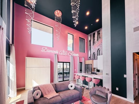 Diamonds are Forever- Open Concept living/dining/kitchen with large windows and tons of natural light