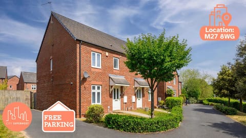 Your own 3-bed house in Pendlebury with free driveway parking and a private garden