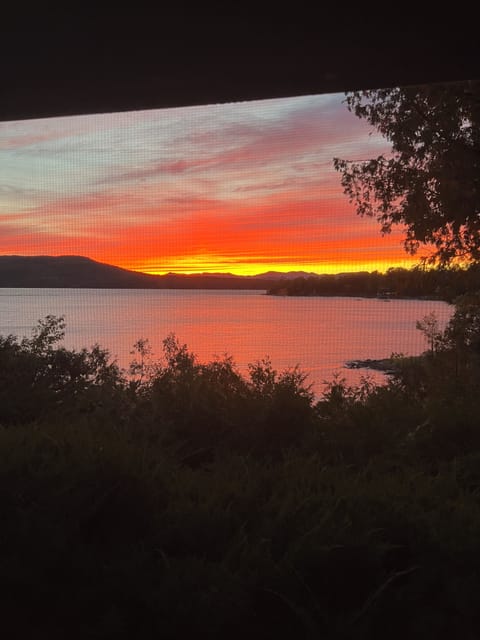 Adirondack sunset view from screen porch
