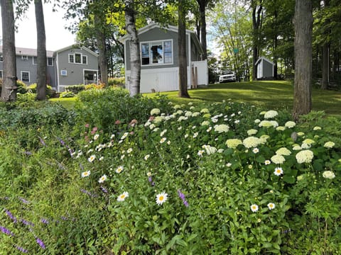 Main house and guest house viewed from the gardens