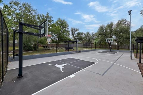 This rental boasts its own private basketball court for fun