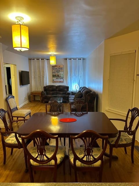 Living room with regular sofa