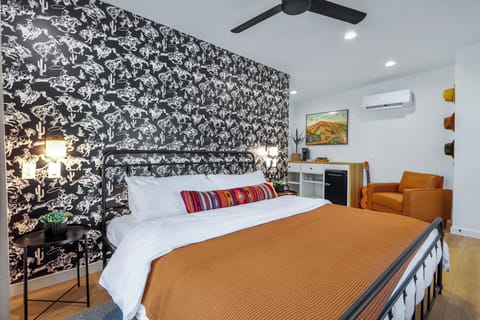 Fun cowboy inspired decor on the interior of the casita