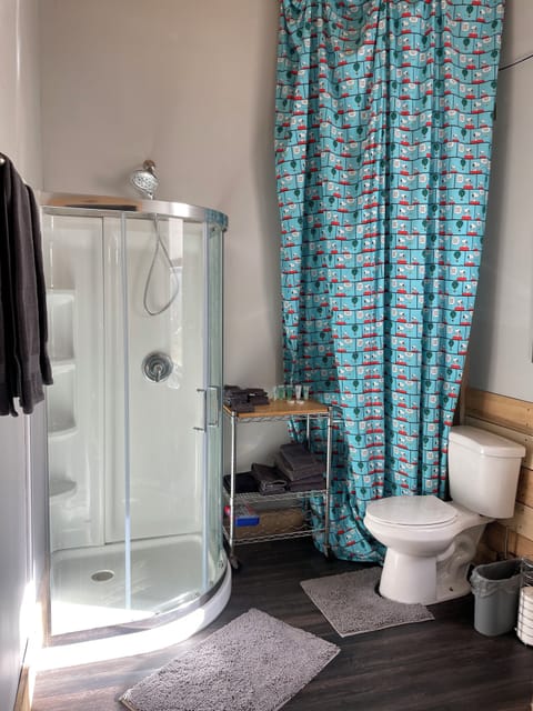 Bath with corner shower