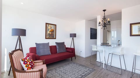 A beautifully decorated living room with A/C and cable TV #comfy #relax #portugal #pt #lisbon