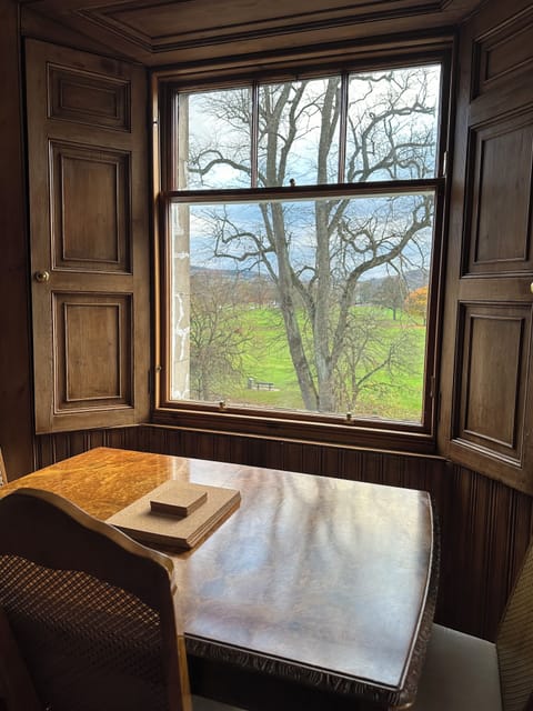 Dining area for up to 6 people looking out onto the South Inch Park.