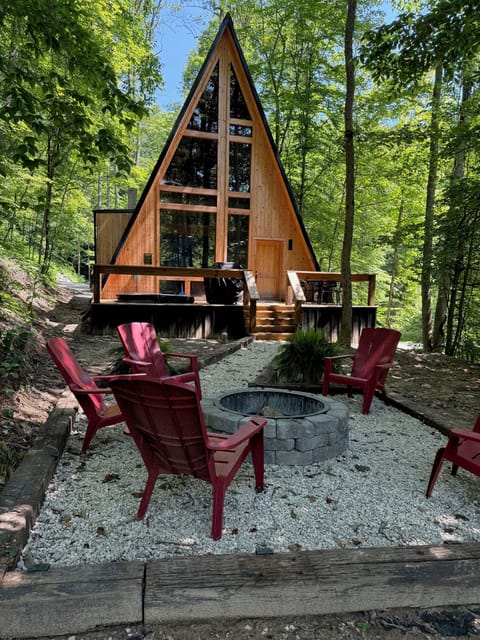 Front of the Cabin.  Secluded space to relax and chill.