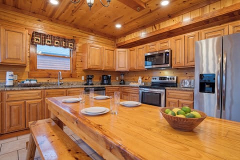 Dining area and kitchen.