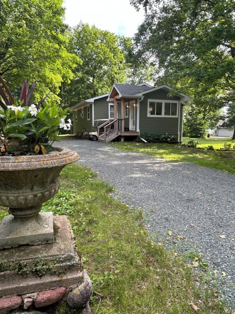 View from road into driveway