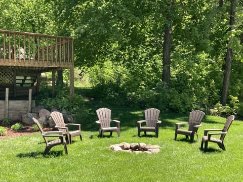 Backyard fire pit area