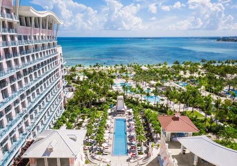 Soak up the sweeping coastline from an elevated resort view.