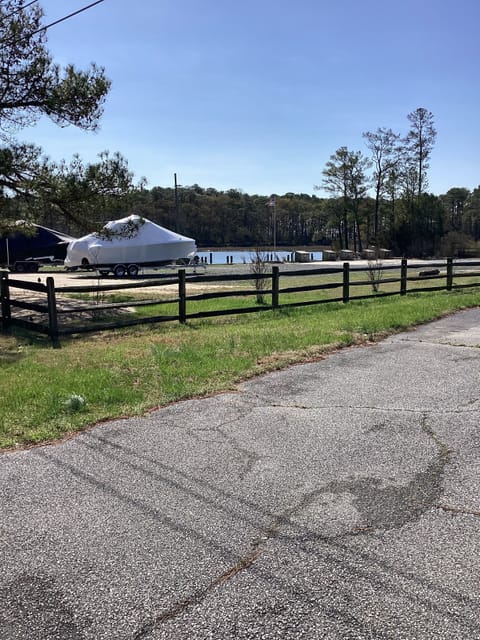 View of the waterway from the driveway